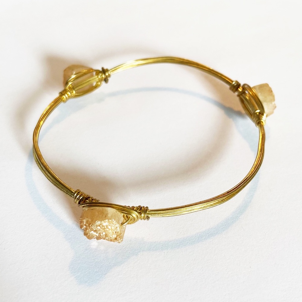 Bourbon and bowties gold geode bangle bracelet